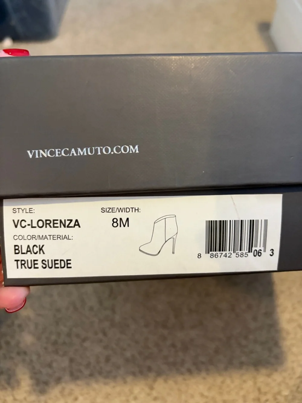 Vince Camuto Lorenza Black Suede Bootie, 8